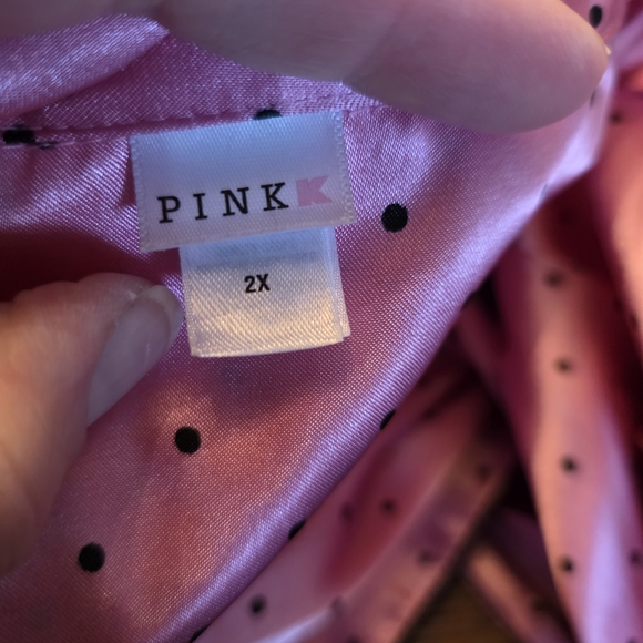VS PINK pajama Set. Bright Pink With Black Polka Dots. Plus Size 2x. Never Worn. - Picture 2 of 11
